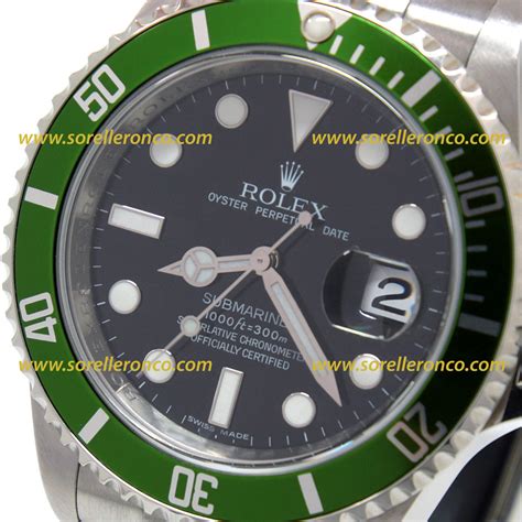 rolex ghiera verde originale|orologio rolex submariner.